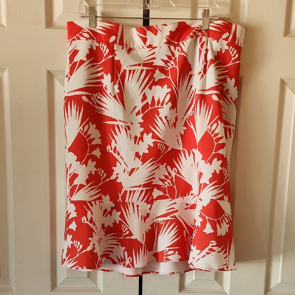 Jessica London Coral and White Skirt